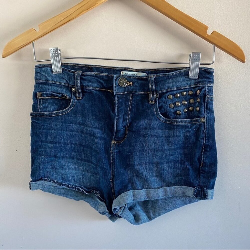 Garage High Waisted Studded Denim Shorts – Size 3
